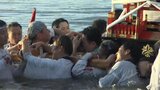 みこしが海に入る伝統行事 恵比須神社の夏季大祭が復活 大分 | 大分のニュース|OBS NEWS|大分放送
