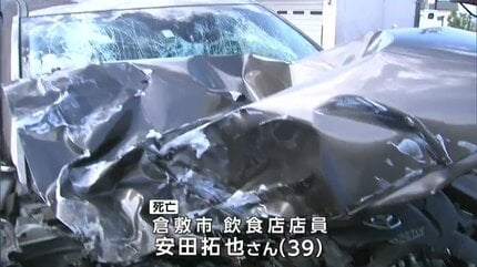 岡山市南区の国道交差点で乗用車と大型トラックが正面衝突 乗用車の