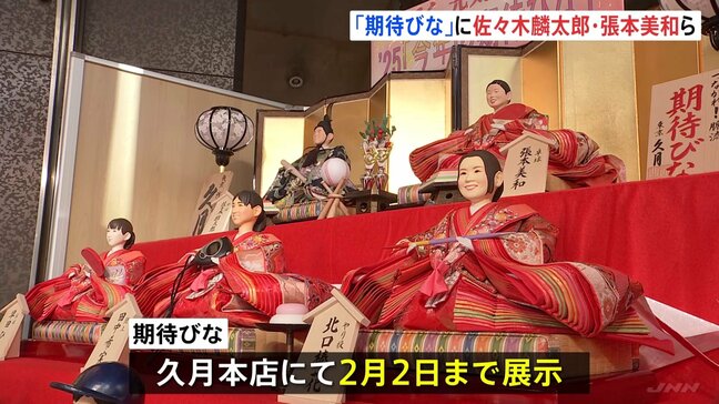 「期待びな」最上段はアメリカ大学野球挑戦・佐々木麟太郎選手と卓球の張本美和選手　やり投げ・北口榛花選手や大谷翔平選手の人形も|TBS NEWS DIG