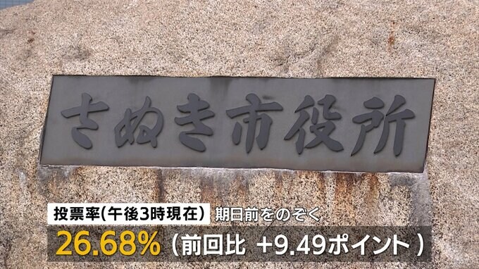 さぬき市長選挙　投票率は26．68%（期日前除く）8年前の前回を9．49ポイント上回る【午後3時現在】|TBS NEWS DIG