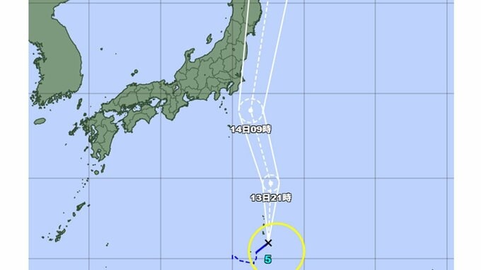 【台風5号】東京地方の今後の天気を詳しく　24時間雨量は小笠原で120ミリに…台風の進路と勢力も掲載　瞬間風速35メートル予想で気象庁が注意警戒を呼びかけ　|　山形のニュース│TUYテレビユー山形