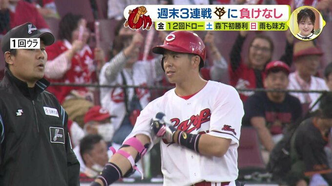 広島カープ　週末の巨人３連戦「負け」なし　金…12回ドロー　土…森下暢仁 初勝利　日…雨も味方　|　RCC NEWS | 広島ニュース | RCC中国放送