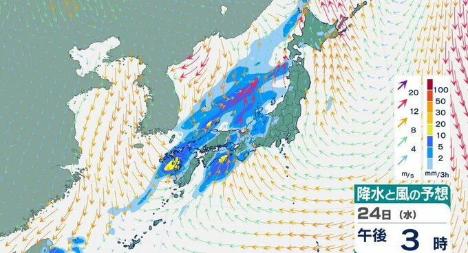 【気象】クリスマスイブの24日から25日にかけて雨、強風や高波に注意…低気圧の発達で荒天のおそれ、東海や近畿 100ミリの降雨予測も【雨と風のシミュレーション】　|　富山のニュース｜天気・防災｜チューリップテレビ