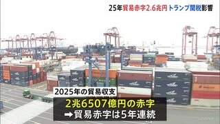 「貿易赤字」5年連続も赤字幅は半減　半導体など輸出伸び輸出額は過去最大に　“トランプ関税”でアメリカ向け輸出は5年ぶり減少　2025年貿易統計| TBS CROSS DIG with Bloomberg