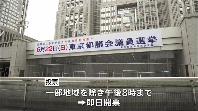 東京都議会議員選挙きょう（22日）投票日　午前10時の推定投票率は前回と比べて2倍近くに|TBS NEWS DIG