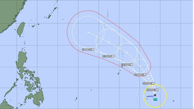 【台風情報】台風18号(ソウデル)はゆっくりと北西へ進む　今後は小笠原諸島へ接近の可能性...最大瞬間風速60メートル予想　勢力、進路予想を進路図で見る　今後の全国の天気を画像で　気象庁　|　山形のニュース│TUYテレビユー山形
