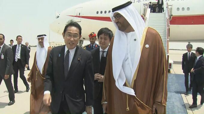 【速報】岸田総理がUAEに到着 首脳会談へ　気候変動や安全保障で関係強化図る|TBS NEWS DIG