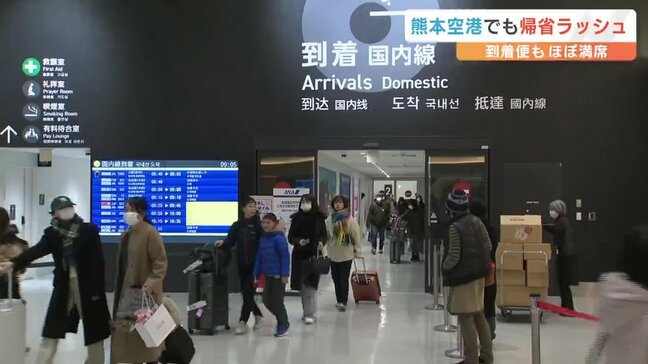 「到着便は年内ほぼ満席」 熊本空港も帰省ラッシュで混雑|TBS NEWS DIG