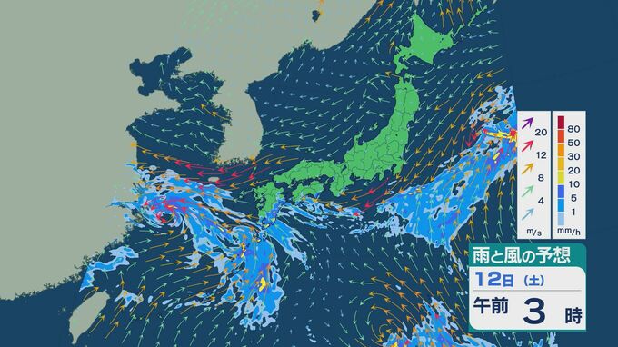 【大雨情報】東シナ海の熱帯低気圧などの影響で九州南部は12日にかけて大雨のおそれ 土砂災害に警戒を 雨と風シミュレーション　|　石川県のニュース｜MRO北陸放送