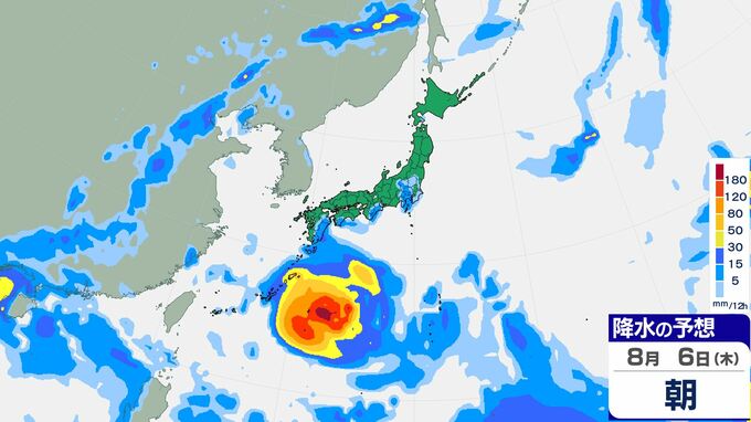 【台風情報】猛烈な台風13号（ドルフィン）明日31日には最大瞬間風速85m/s・中心気圧905hPaまで発達予想　8月6日頃から日本に接近か…九州に影響の可能性も　進路予想・今後の雨風シミュレーション【気象庁30日21時45分発表】|TBS NEWS DIG