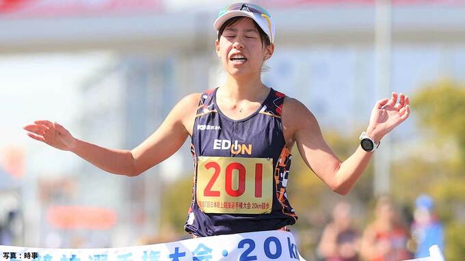 藤井菜々子が大会記録で優勝 ！ 派遣設定記録もクリア、東京五輪に続きパリ切符つかむ【日本選手権競歩・20km】|TBS NEWS DIG