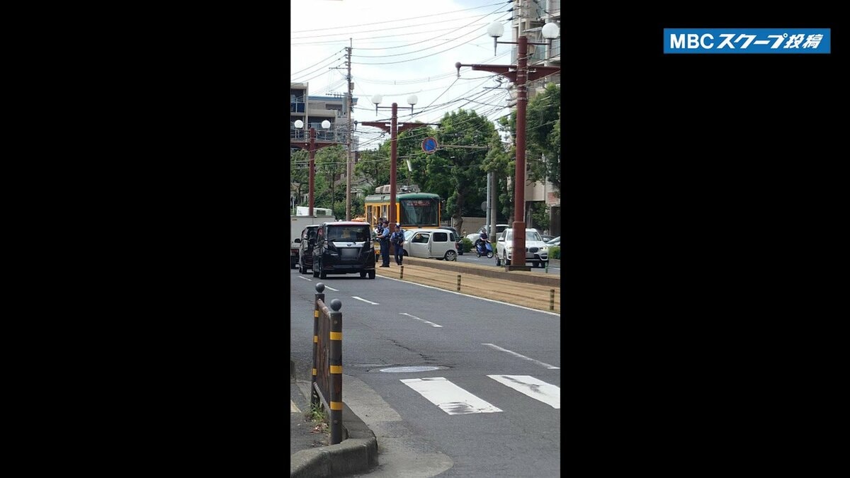 鹿児島市電と軽乗用車が衝突　軽乗用車の運転手は現場から逃走か　鹿児島市