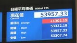 【速報】日経平均株価 一時1300円超上昇　アメリカでの経済指標が市場予想上回り、NY市場で主要な株価指数上昇うけ|TBS NEWS DIG
