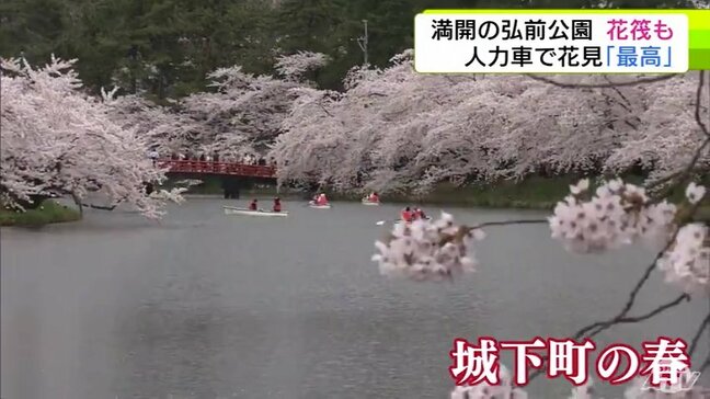 「きれいで圧巻」全域で満開 サクラ咲き乱れる まさに最高潮の『弘前さくらまつり』 絶景を満喫・人力車で花見… それぞれの楽しみ方 花吹雪・花筏の見ごろは26日(土)~|TBS NEWS DIG