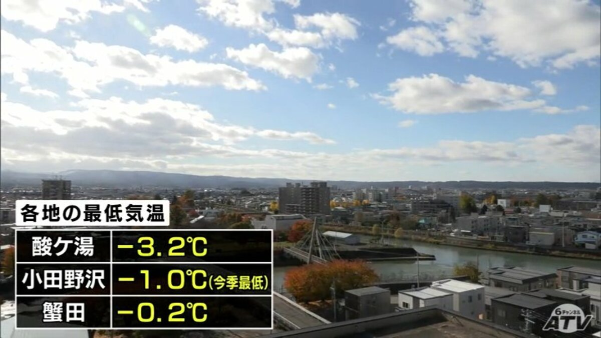 青森で11日に「初雪」を観測 12日は放射冷却現象で朝は各地で冷え込み