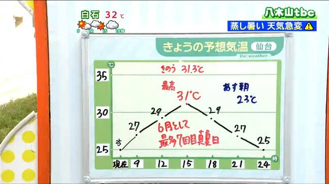【30日雨雲シミュレーション】30日も蒸し暑さ続く 午後は急な天気の変化に注意 宮城の天気 tbc気象台|TBS NEWS DIG