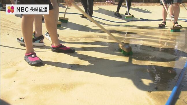 平和祈念式典まで２週間「平和の泉」清掃　【長崎】|TBS NEWS DIG