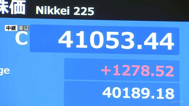 日経平均株価 一時1200円超値上がり　日米関税交渉合意受けて　今年の最高値を更新|TBS NEWS DIG