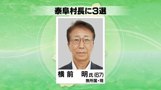 【速報】泰阜村長に横前明さん（67）が3選　|　SBC NEWS | 長野のニュース | SBC信越放送