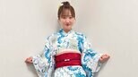 【 本田望結 】　「七夕」　白地に青い花柄・赤い帯　鮮やかコントラストの浴衣姿を披露　「織姫さまきたぁぁぁ」「これは……夏祭りの女神降臨」と称賛の声|TBS NEWS DIG