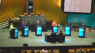 国連の次期事務総長選 候補者6人が討論会　グテーレス事務総長の後任　ウクライナなどの紛争対応や“国連への信頼回復”訴え| TBS CROSS DIG with Bloomberg