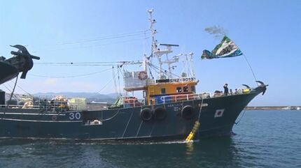 p8漁船 ノドグロ豊漁目指し 沖合底引き網漁船団出漁 猛暑とエチゼンクラゲが