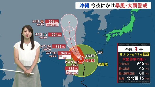 【台風3号・予報士解説】沖縄は今夜にかけ暴風・大雨に要警戒　北海道・雨竜川では氾濫発生|TBS NEWS DIG