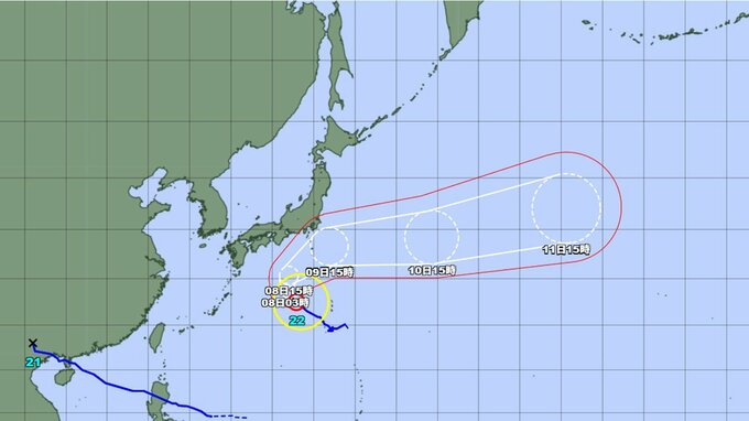 【台風情報】最新　"非常に強い" 勢力で関東地方などに接近のおそれ...台風22号(ハーロン)は今後カーブし東へ向かう見込み　最大瞬間風速65メートル予報　このあとの勢力と進路を詳しく　今後の全国の天気を画像で　気象庁|TBS NEWS DIG
