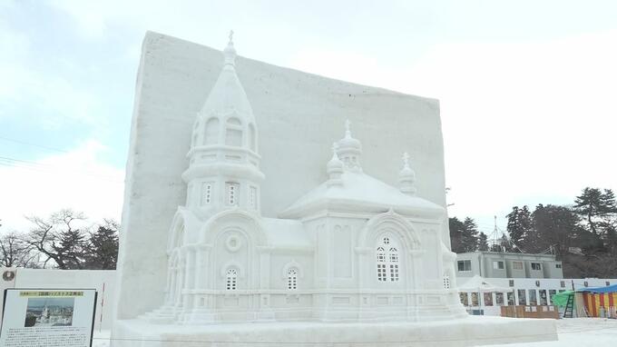 「市民手作りの雪燈籠まつりを開催できてうれしい」弘前城雪燈籠まつりが開幕　大雪像『函館ハリストス正教会』など続々|TBS NEWS DIG