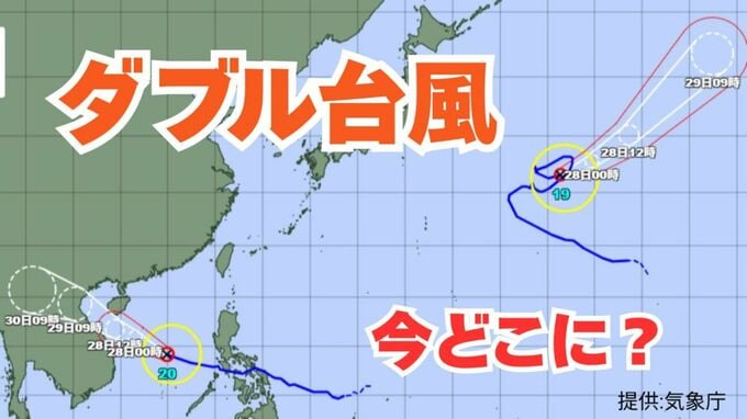 【台風情報】ダブル台風「台風19号」「台風20号」は今どこに？9月27日～10月12日までの16日間天気シミュレーション【気象庁 今後の台風進路は？27日午後2時半更新】|TBS NEWS DIG