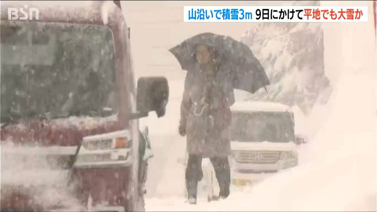 津南町で積雪3m「雪下ろしが間に合わない…」“最強寒波”居座り9日