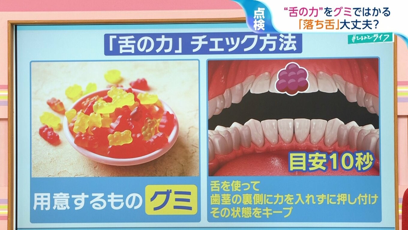 実はこわい『落ち舌』 2人に1人傾向が…“正しい舌の位置”を保つ「グミ」を使ったトレーニングを歯科医が伝授【ひるおび】 | TBS NEWS ...