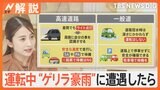 ゲリラ豪雨に遭遇、どう行動?屋外→屋内に避難 運転中は昼間でもライト点灯、冠水時はどんな深さでも運転NG【Nスタ解説】|TBS NEWS DIG