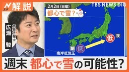 週末は都心で雪の可能性？南岸低気圧の影響で2月の関東は雪が降りやすい　過去に8cmの積雪も【Nスタ解説】|TBS NEWS DIG