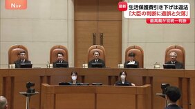 【速報】生活保護費引き下げ取り消し訴訟 最高裁が「支給額の引き下げは違法」と判決 「厚生労働大臣の判断に過程と手続きに過誤、欠落」|TBS NEWS DIG