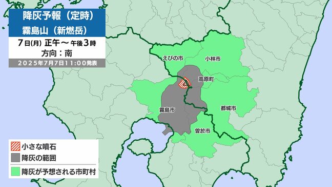新燃岳　噴火続く　7日は南～南西の方向に降灰の予想|TBS NEWS DIG