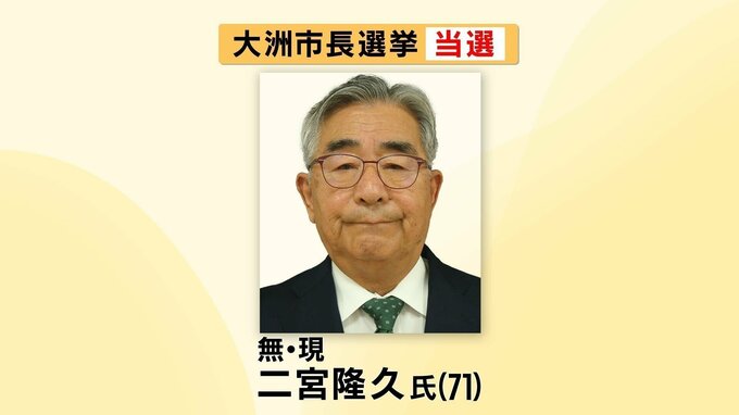 【速報】大洲市長選挙 現職の二宮隆久氏(71)が３度目の当選  新人の元市議に約2600票差 【愛媛】|TBS NEWS DIG