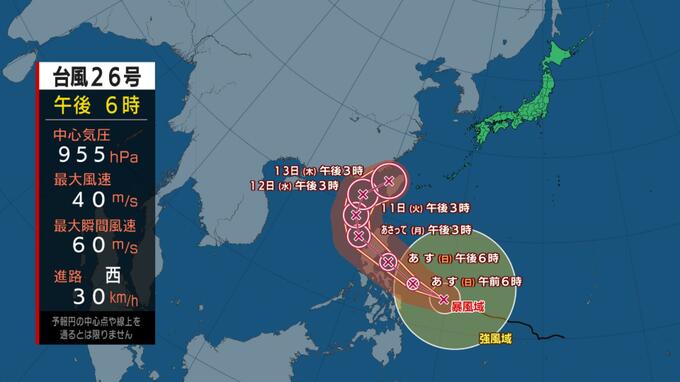 【台風情報】台風26号　週末に猛発達(935hPa)　進路急カーブで日本方面へ　国内への影響は？　雨風シミュレーション＆最新予想進路|TBS NEWS DIG