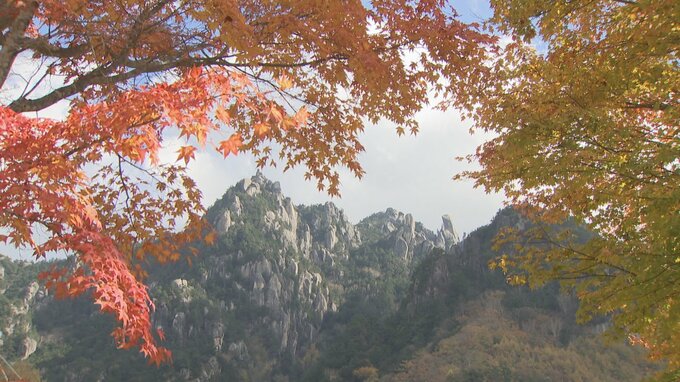 色鮮やかな紅葉と白い岩肌のコントラストが映える　みずがき山自然公園　山梨・北杜市須玉町|TBS NEWS DIG