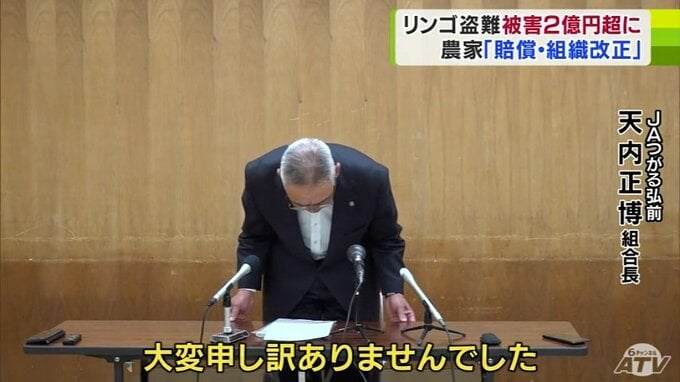「頭にきてもなくなったものは返ってこない…」農家から賠償や農協の組織改正を求める声　リンゴ貯蔵施設の盗難事件　約280回・6万1311箱盗まれ被害額は2億2400万円超　|　青森のニュース│ATV NEWS│青森テレビ