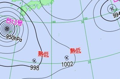 【気象情報】ダブル台風に続き…“台風のたまご”＝熱帯低気圧がダブル発生へ　気象庁の予想天気図　998ヘクトパスカルと1002ヘクトパスカル　|　SBC NEWS | 長野のニュース | SBC信越放送