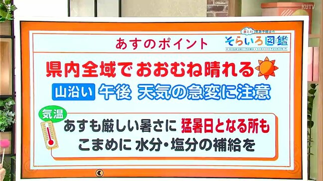 高知の天気　１２日は各地ともおおむね晴れる　山沿いは午後天気の急変に注意　東杜和気象予報士が解説|TBS NEWS DIG