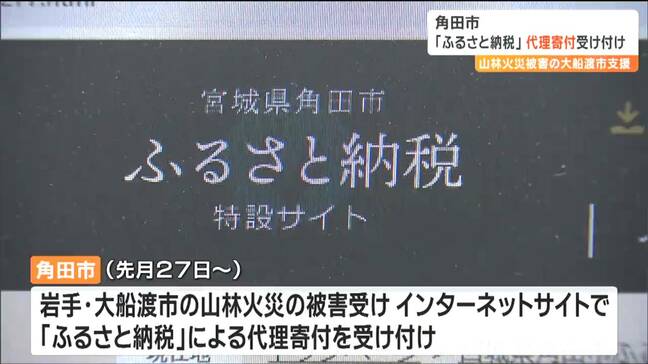 「銀河連邦」交流が縁　山火事続く岩手県大船渡市に代わり「ふるさと納税」寄付受け付け　宮城・角田市|TBS NEWS DIG