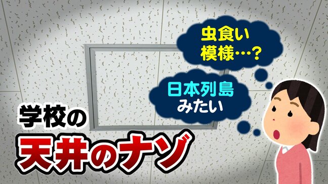 「虫食いみたい」「日本列島に見える」全国の学校にある “ボコボコとした天井” なぜ、こんな独特な模様なの?建材に隠されたメリットを調査|TBS NEWS DIG