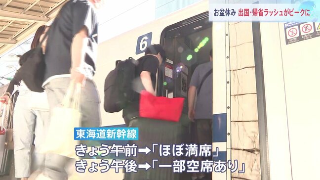 「カブトムシつかまえる」帰省ラッシュピークに　東海道新幹線・下りきょう（9日）あす午前「ほぼ満席」　空の便　国内線・下り便はきょう　国際線・出国はあすまで混雑ピーク|TBS NEWS DIG