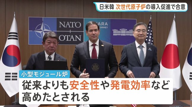 日本・アメリカ・韓国が次世代型の小型原子炉SMRの導入促進で合意 外相会合で協力覚書に署名|TBS NEWS DIG