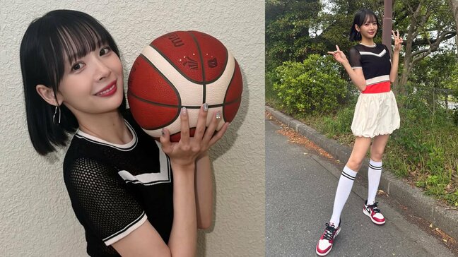 【 役満ボディ・岡田紗佳 】 Bリーグ・始球式オフショット 「会場の応援の熱気がすごかった…!!」 「可愛いすぎる」「スタイル良すぎ」|TBS NEWS DIG