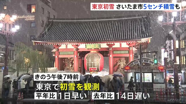 東京で初雪を観測　さいたま市5センチ・東京都心1センチの積雪　交通障害に注意呼びかけ|TBS NEWS DIG
