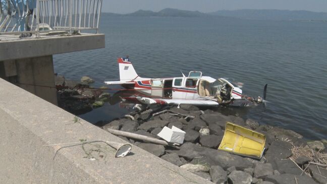 小型航空機が不時着…中海に落下　重大インシデントから「航空事故」に切り替え　航空事故調査官が現場で調査開始|TBS NEWS DIG