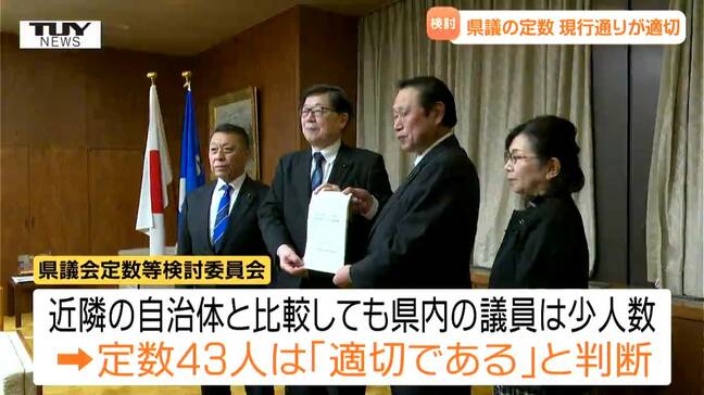 県議会議員の数は？　検討会が「これまで通りの43人が適切」と判断　市町村の数や選挙区の面積を考慮（山形）|TBS NEWS DIG